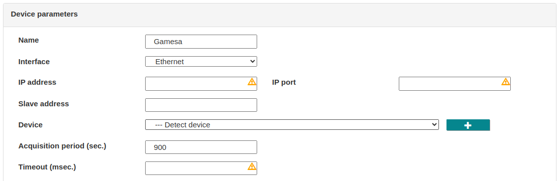 Webdyn Device parameters